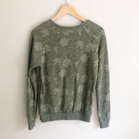 Maaji Sleek French Terry Crewneck Sweatshirt Olive Green Size Small - Picture 9 of 9